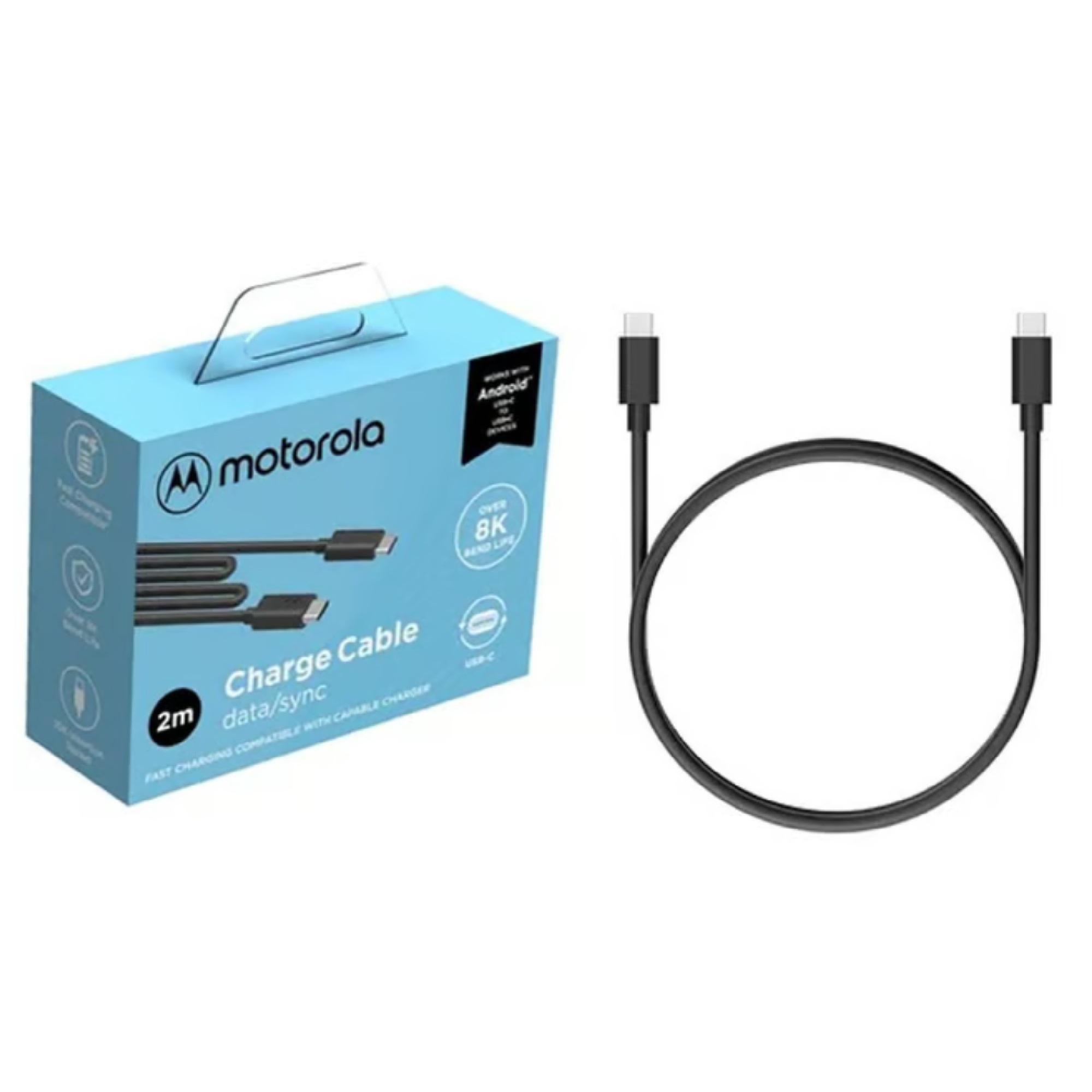 CABLE DE CARGA RAPIDA MOTOROLA USB-C 2M - 2