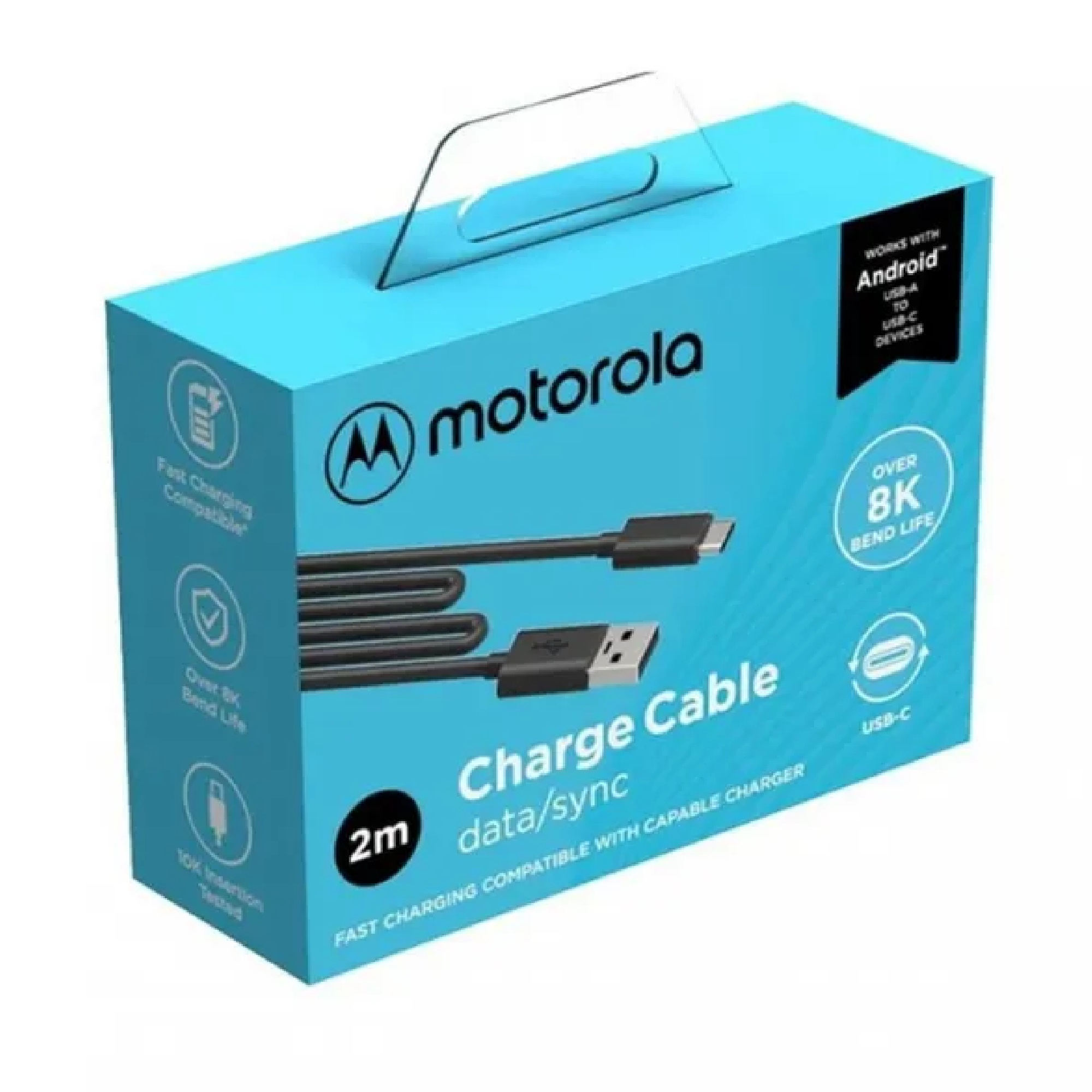 CABLE DE CARGA RAPIDA MOTOROLA USB A USB-C 2M - 4