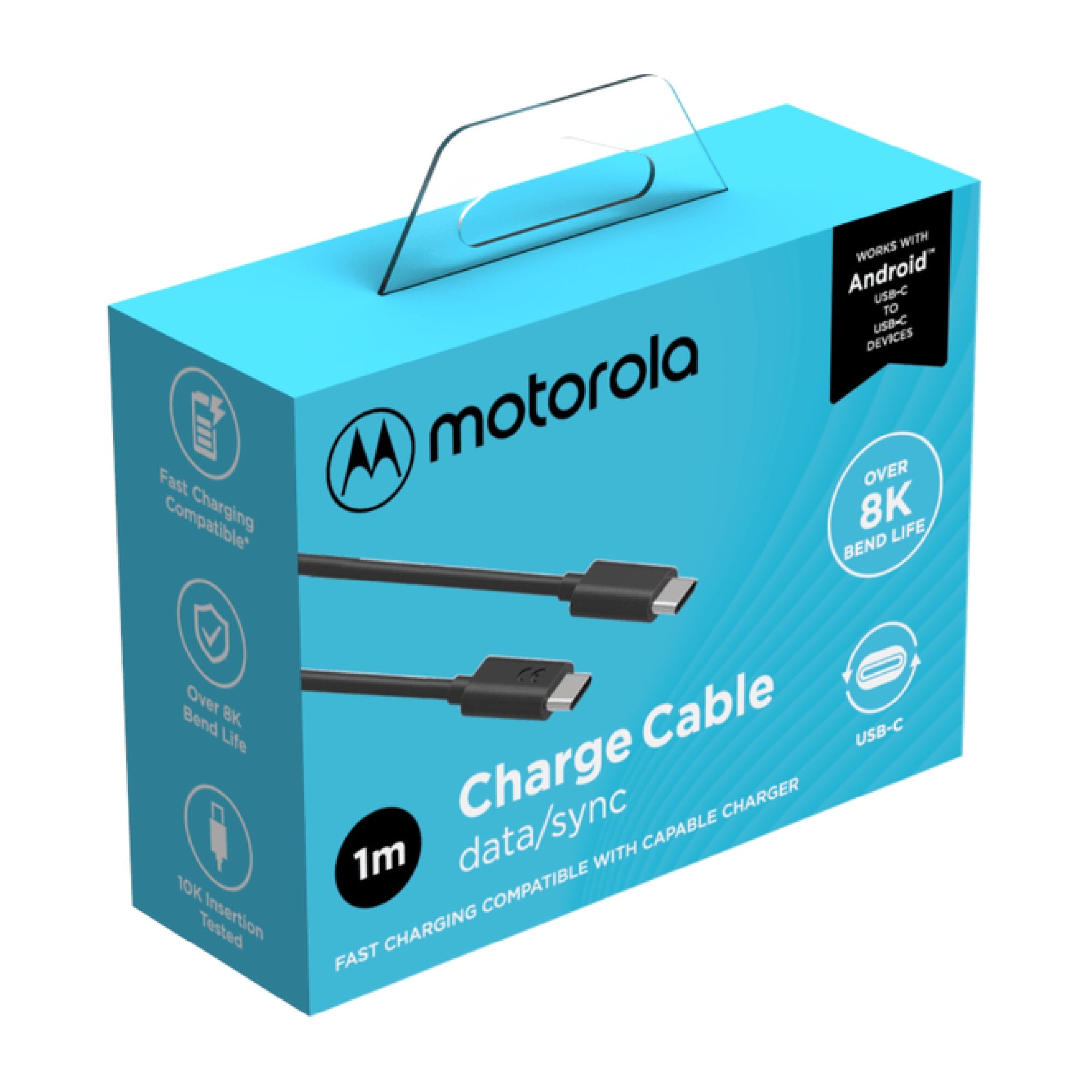CABLE DE CARGA RAPIDA MOTOROLA USB-C 1M - 2