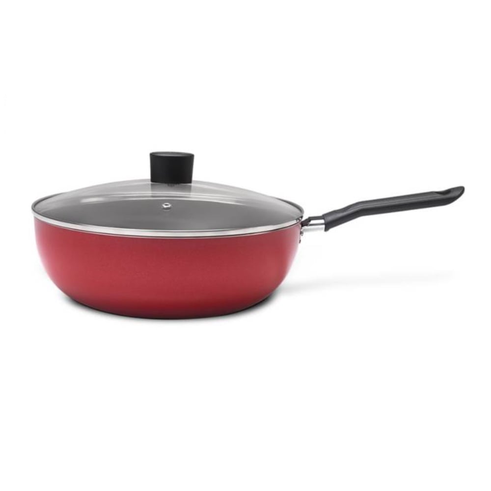 WOK CON TAPA 28CM 4.1L BRINOX LINEA GARLIC ROJO - 1