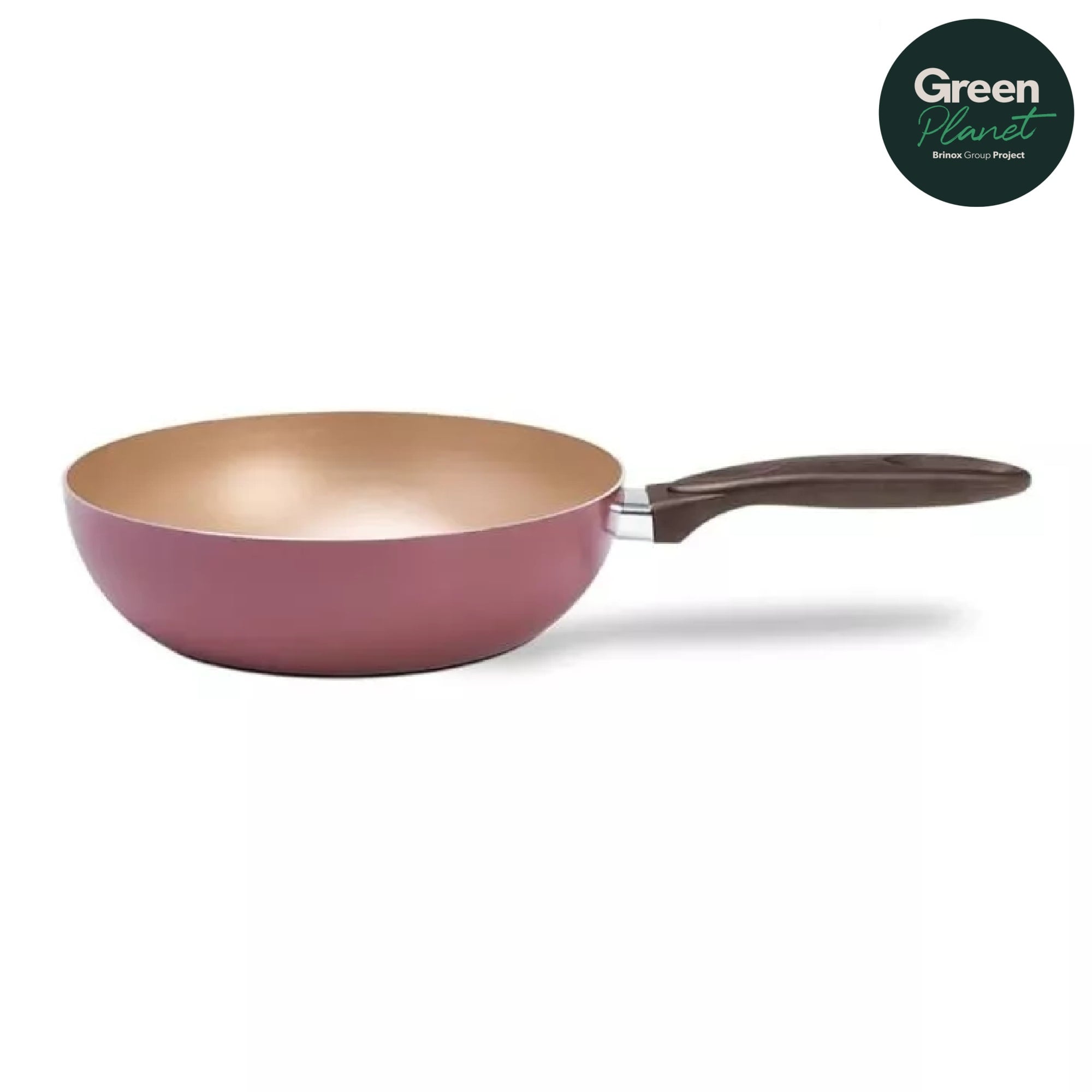 WOK 24 CM 2.3L BRINOX NATURALL MARRON GREENPLANET - 1