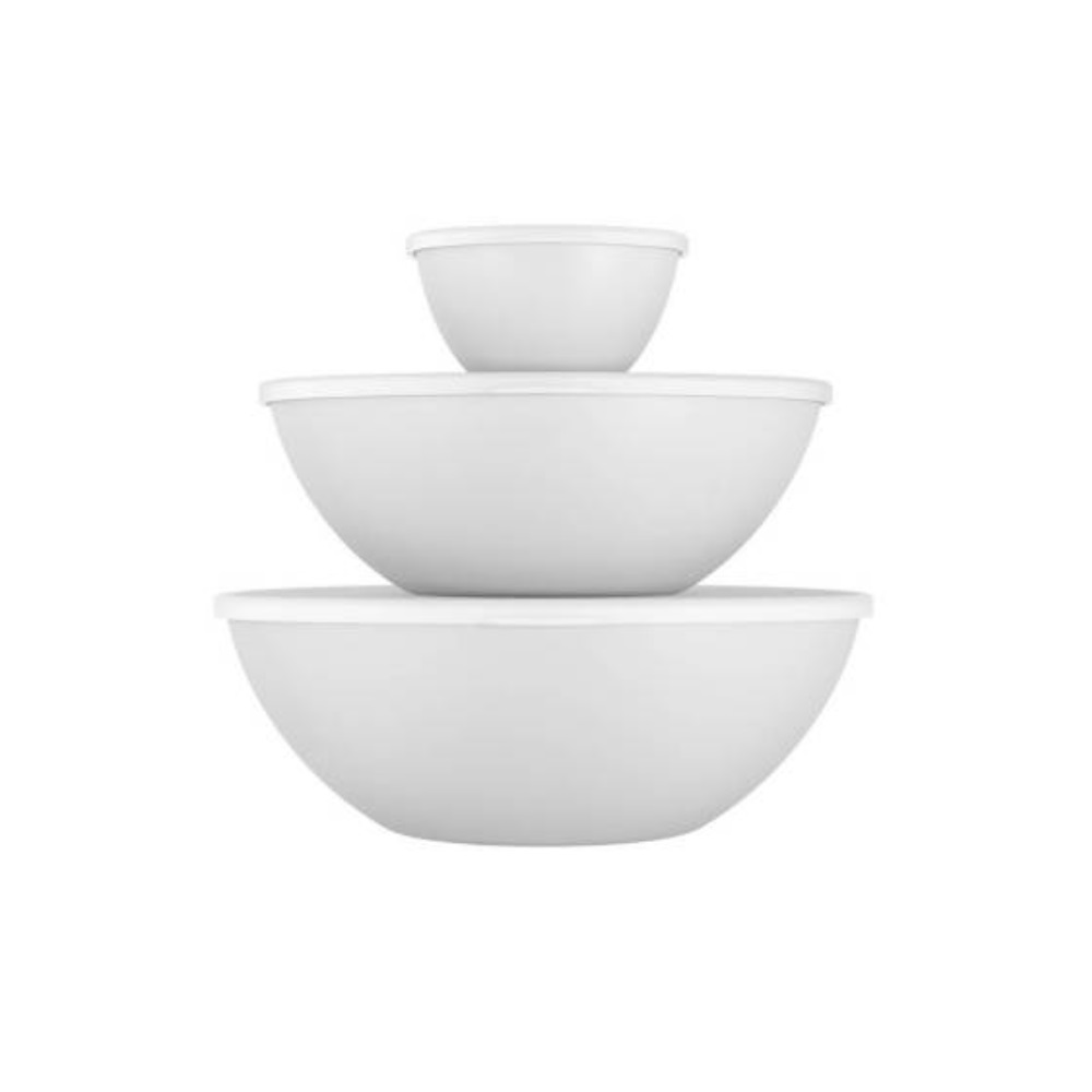 SET X3 CONTENEDORES DE PLASTICO 250ML 2.5L 3.5L COZA ESSENTIAL BLANCO - 1