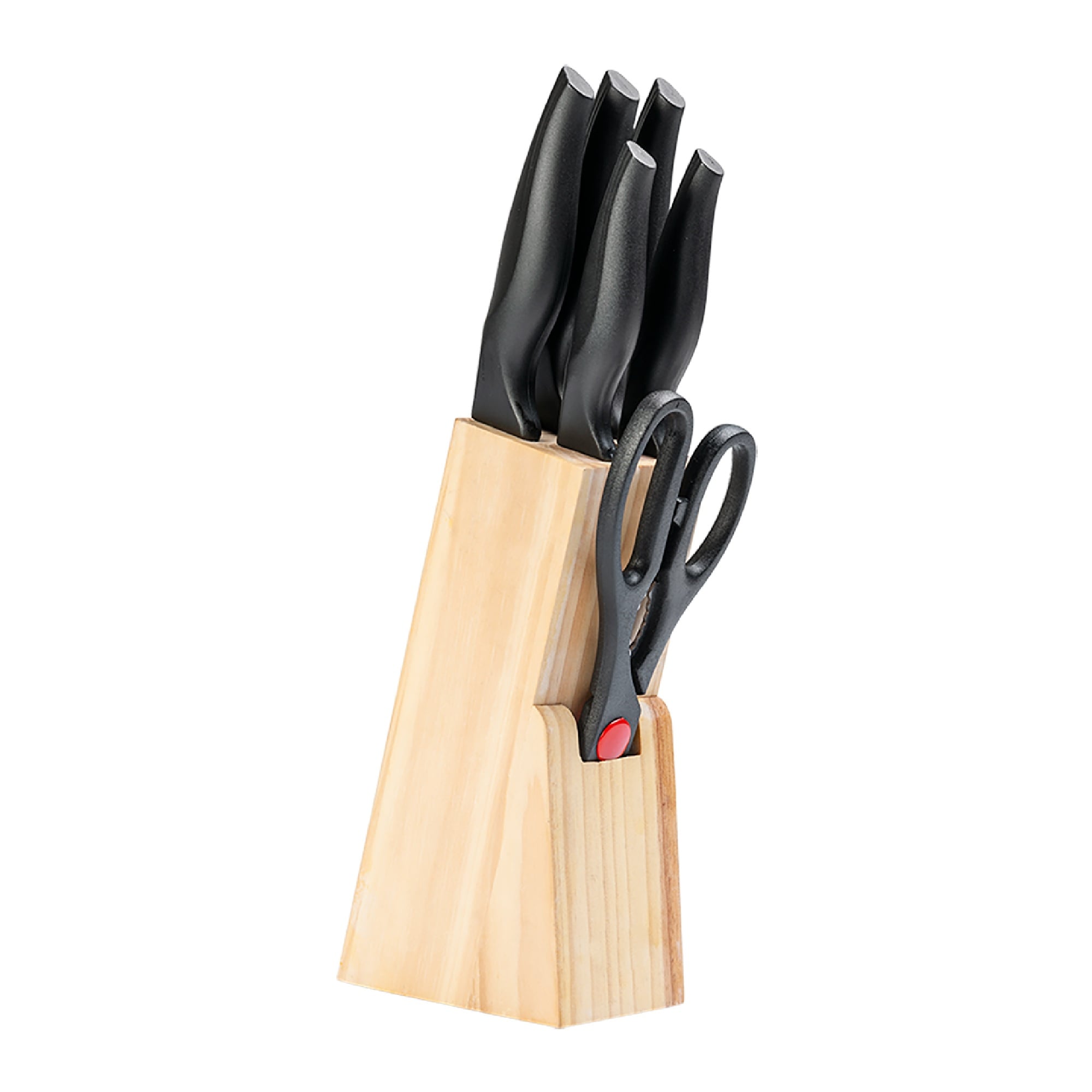 JUEGO DE CUCHILLOS 7 PIEZAS TACO DE MADERA ACERO INOXIDABLE BRINOX CROSS - 1