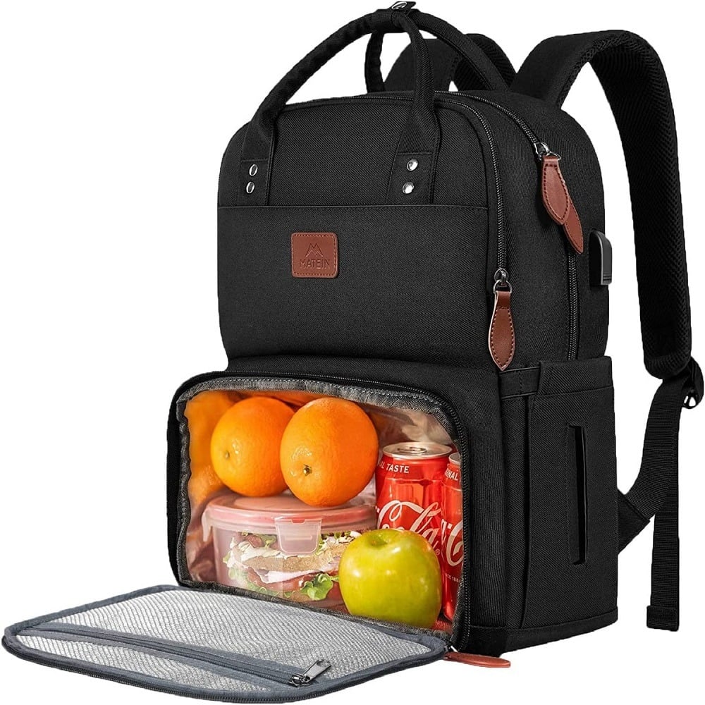 MOCHILA MATEIN 1162 TERMICA CLASICO LONCHERA USB PORTALAPTOP 15.6 - 1