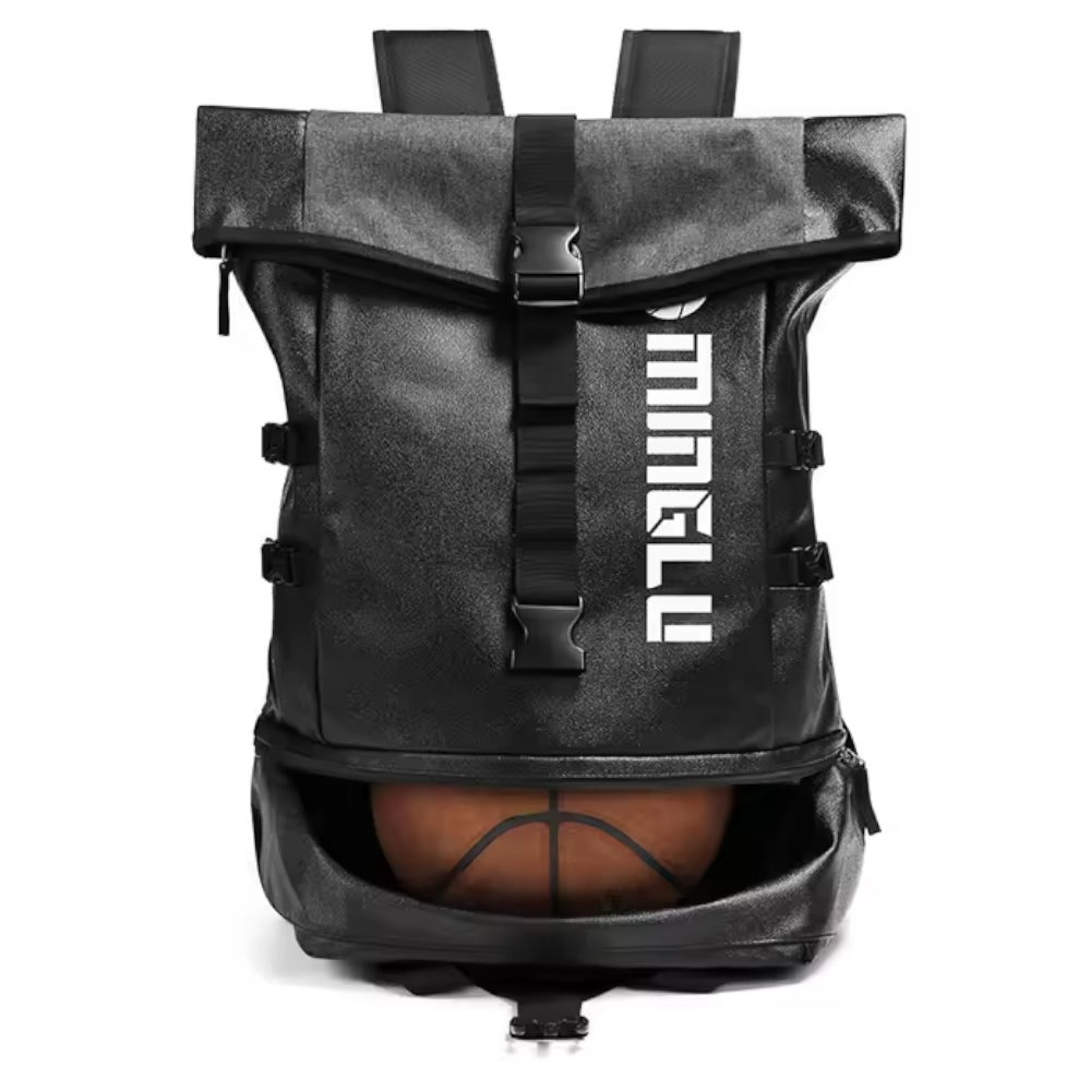 MOCHILA ML1720 NEGRO DEPORTIVA MINGLU FUTBOL BASQUET GYM ZAPATERA PELOTAS EXPANDIBLE 45L - 1