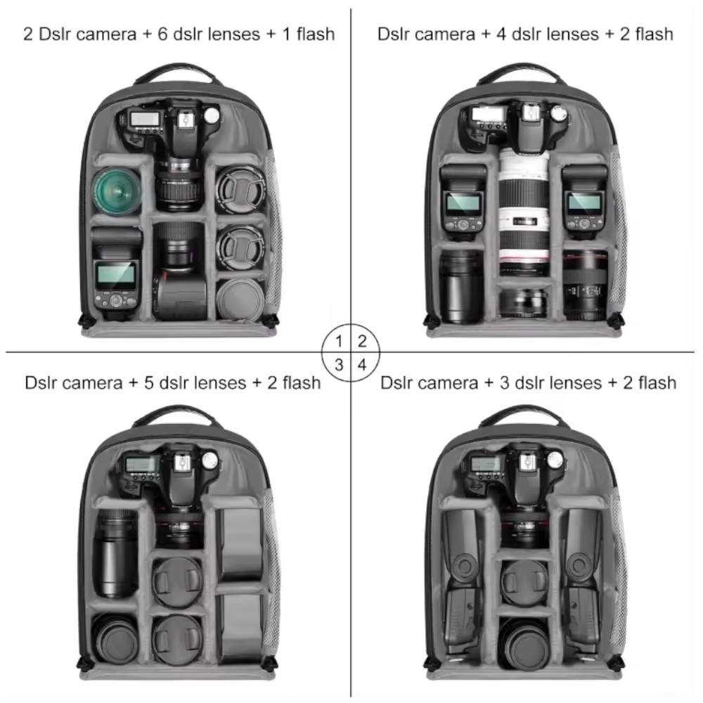MOCHILA CON PANEL SOLAR PULUZ 5018 FOTOGRAFICA DSLR CAMARA DOBLE USB - 6