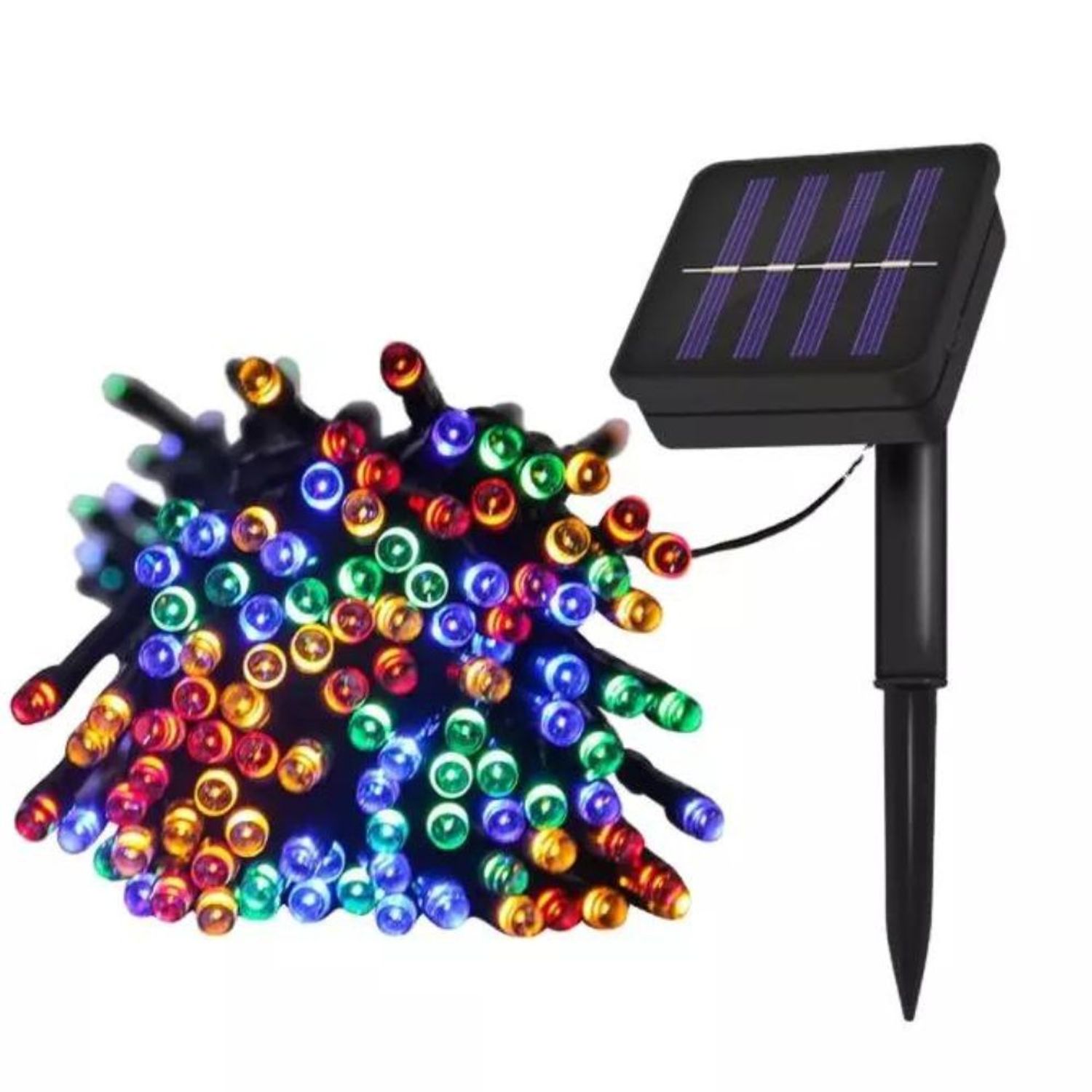 GUIRNALDA LUZ NAVIDEÑACON PANEL SOLAR 20M-MULTICOLOR - 1