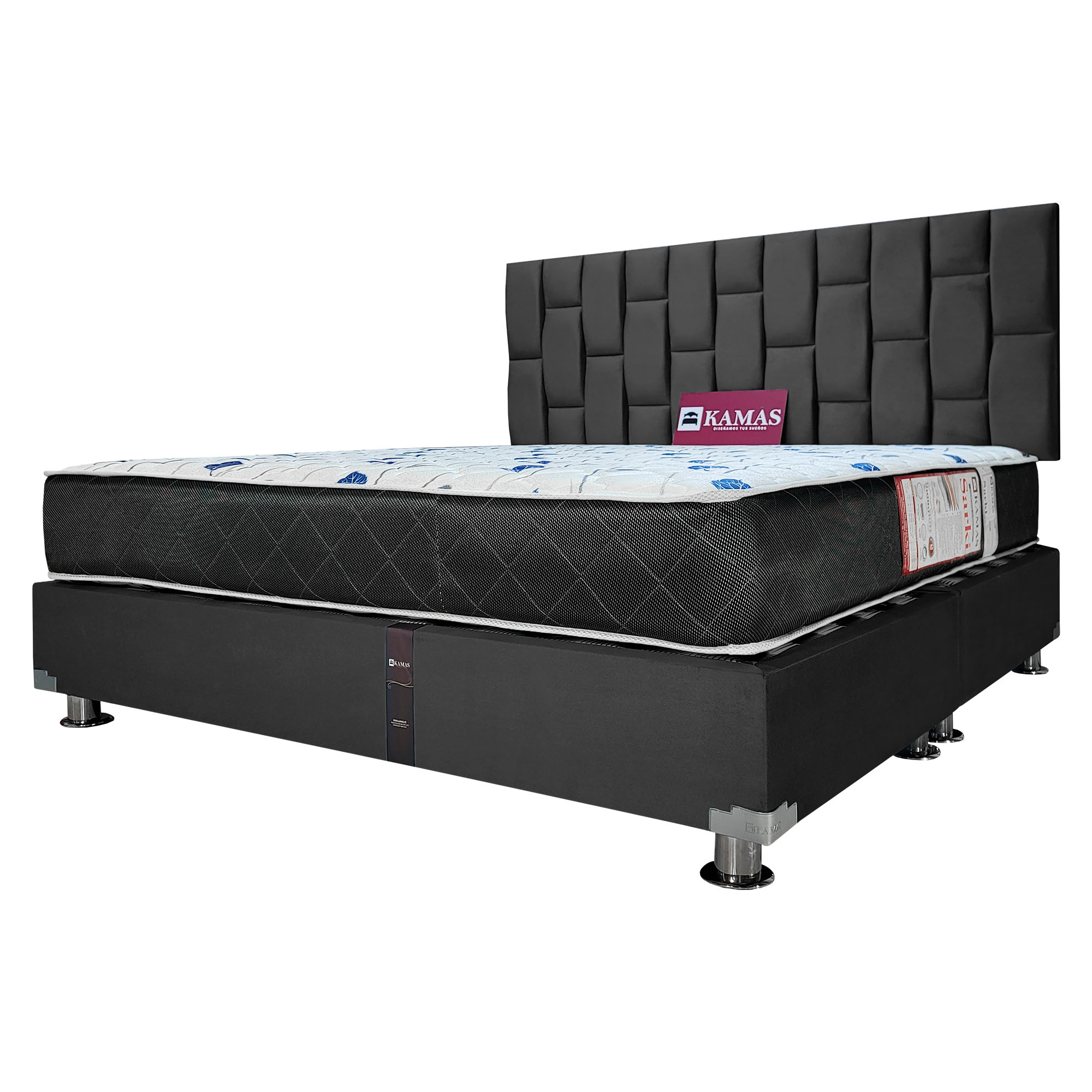DORMITORIO KAMAS KING SARKI + CABECERA AÉREA MESHLOCK - GRIS OSCURO - 2