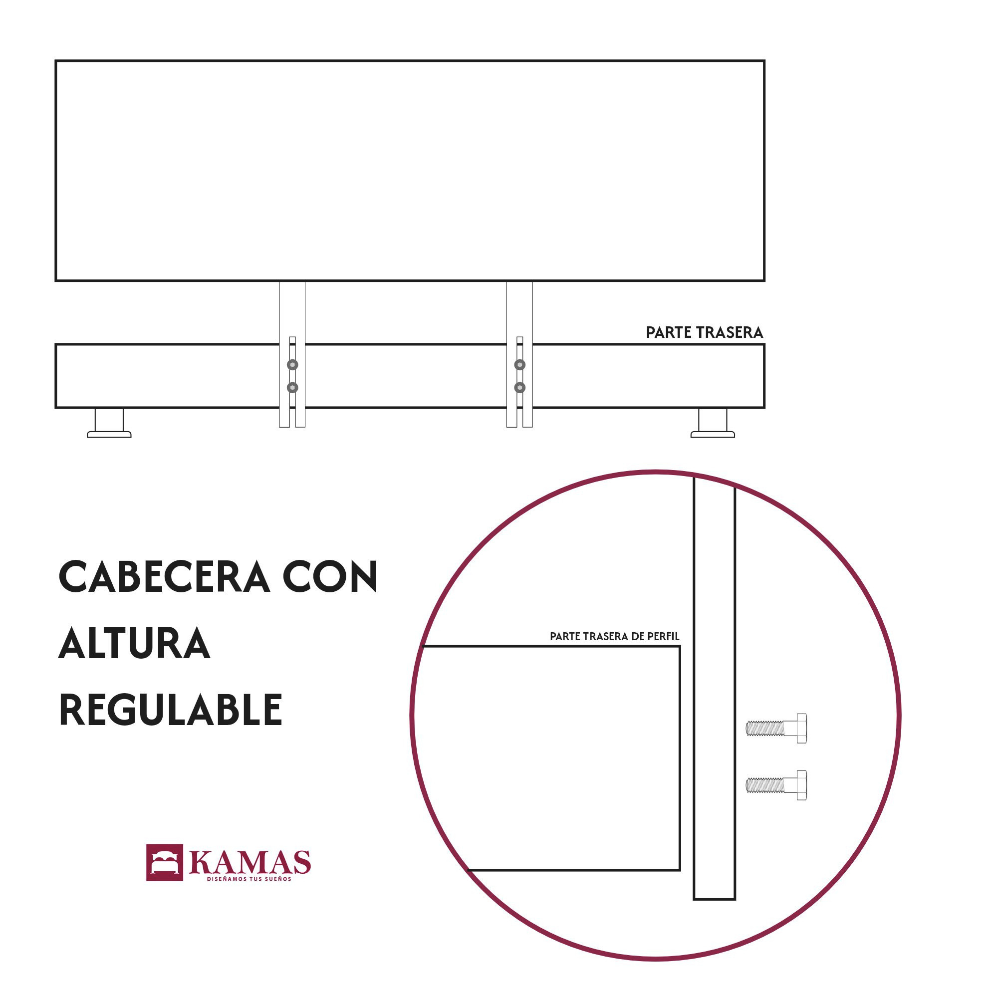 DORMITORIO KAMAS KING SARKI + CABECERA AÉREA MESHLOCK - GRIS OSCURO - 3