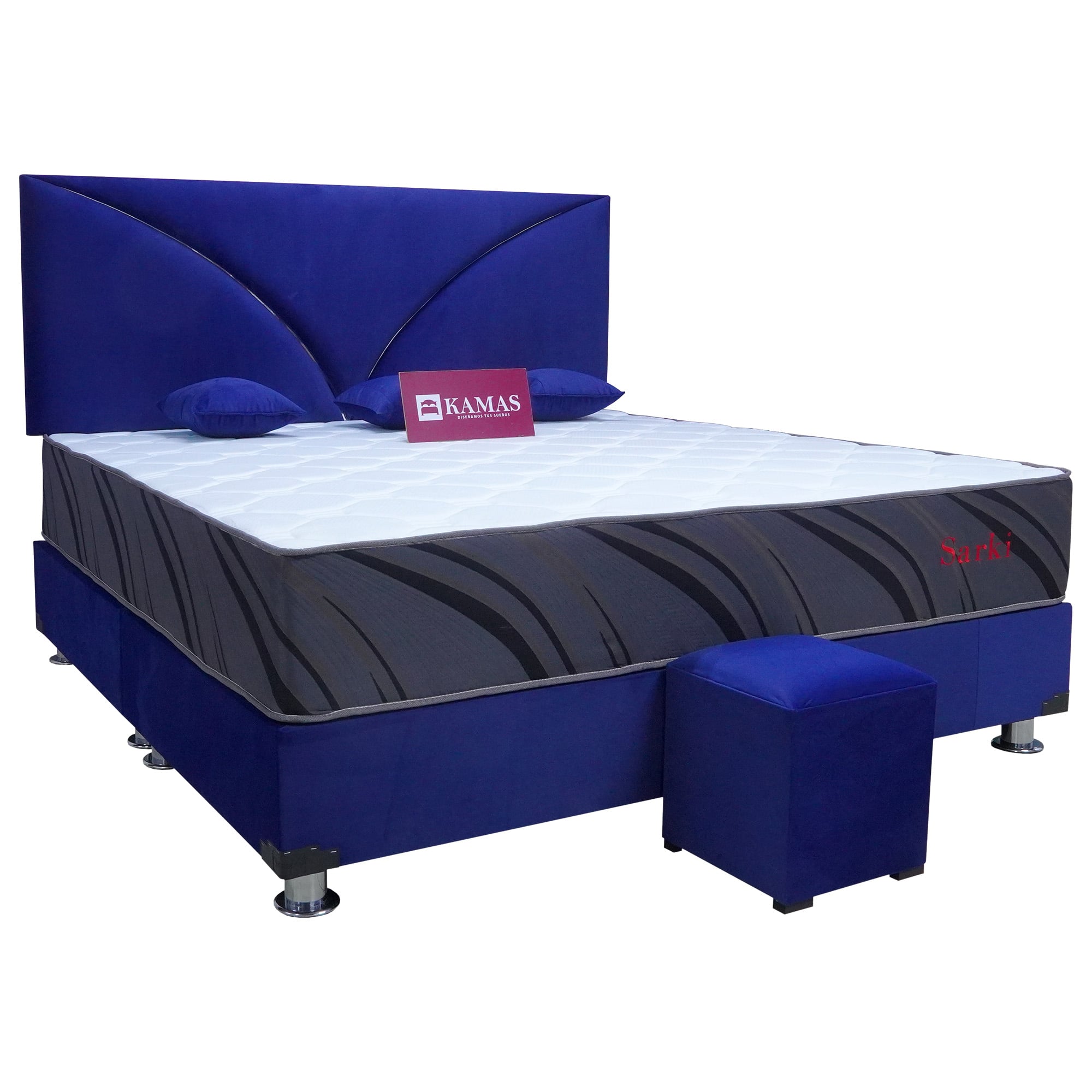 DORMITORIO KING KAMAS SARKI + CABECERA AÉREA GAVIOTA - GRIS PLATA - 1