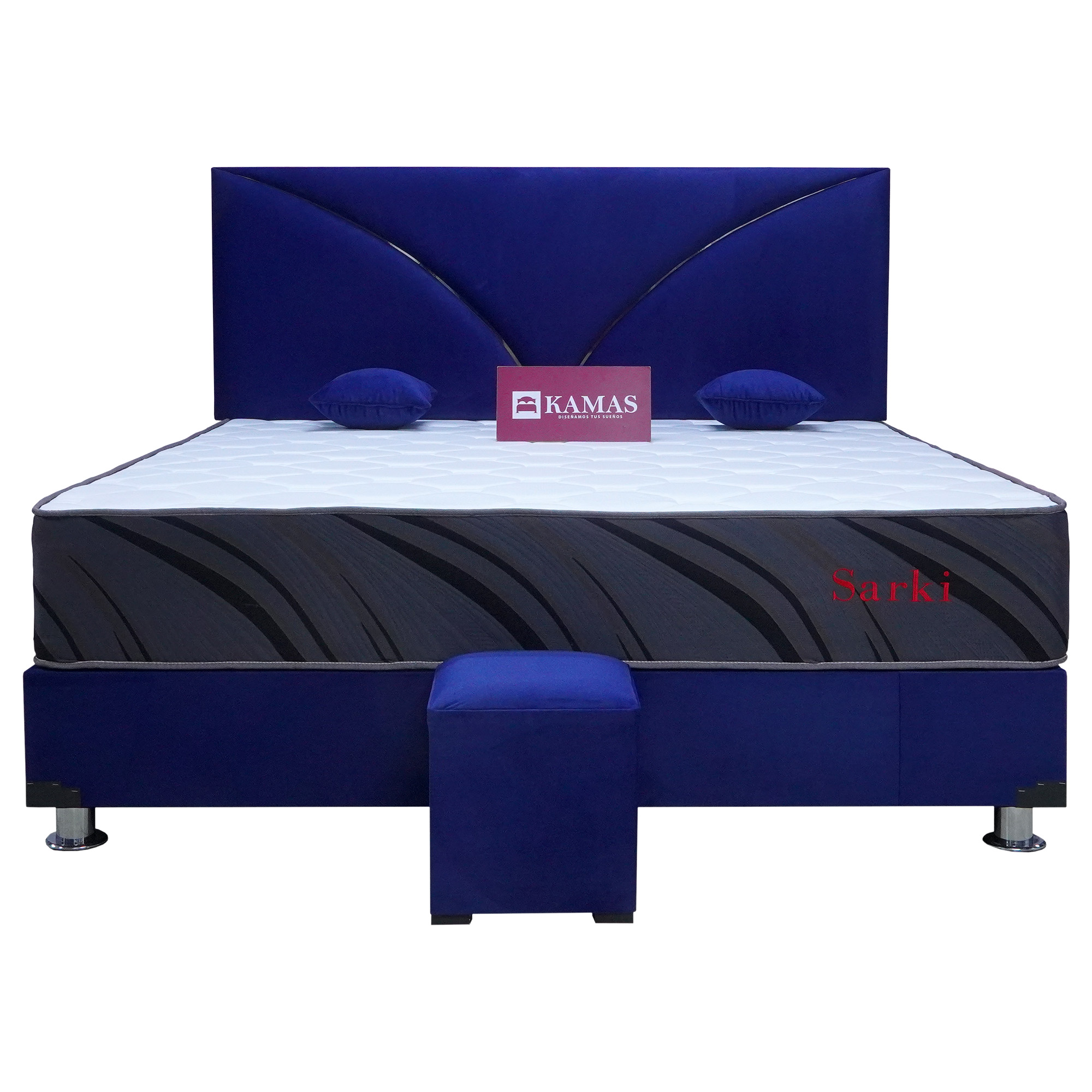 DORMITORIO KING KAMAS SARKI + CABECERA AÉREA GAVIOTA - GRIS PLATA - 2