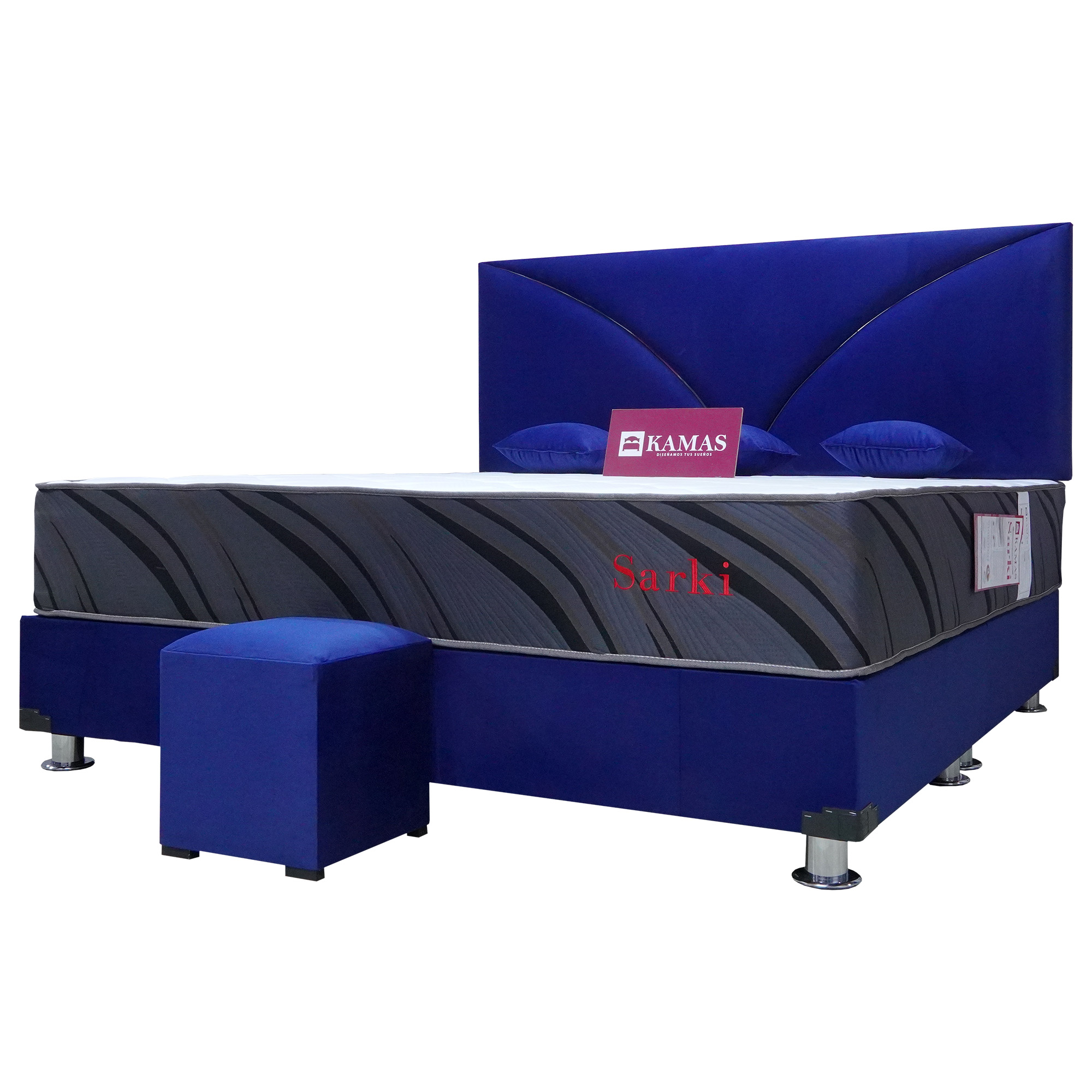 DORMITORIO KING KAMAS SARKI + CABECERA AÉREA GAVIOTA - GRIS PLATA - 3