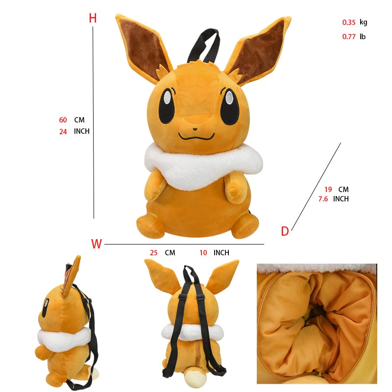 MOCHILA EEEVEE DE PELUCHE IMPORTADO - 4