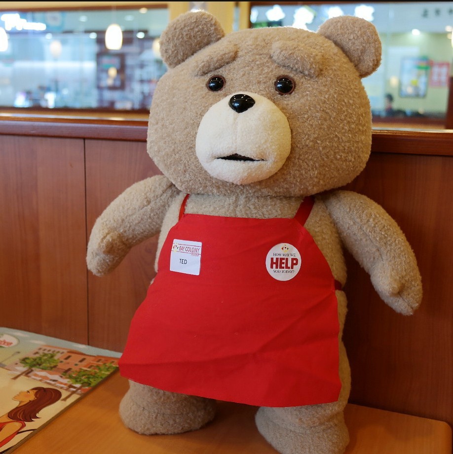 PELUCHE OSO TED CON MANDIL ROJO - 1