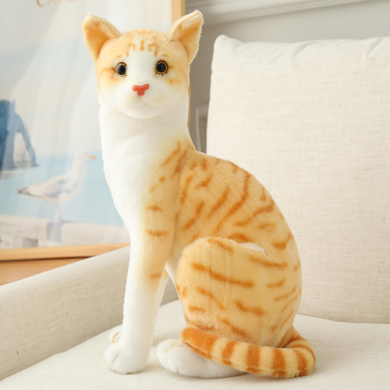 PELUCHE GATO REALISTA NARANJA 35CM - 1