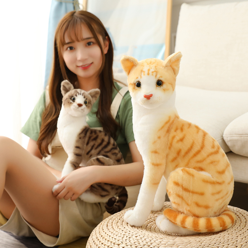 PELUCHE GATO REALISTA NARANJA 35CM - 2