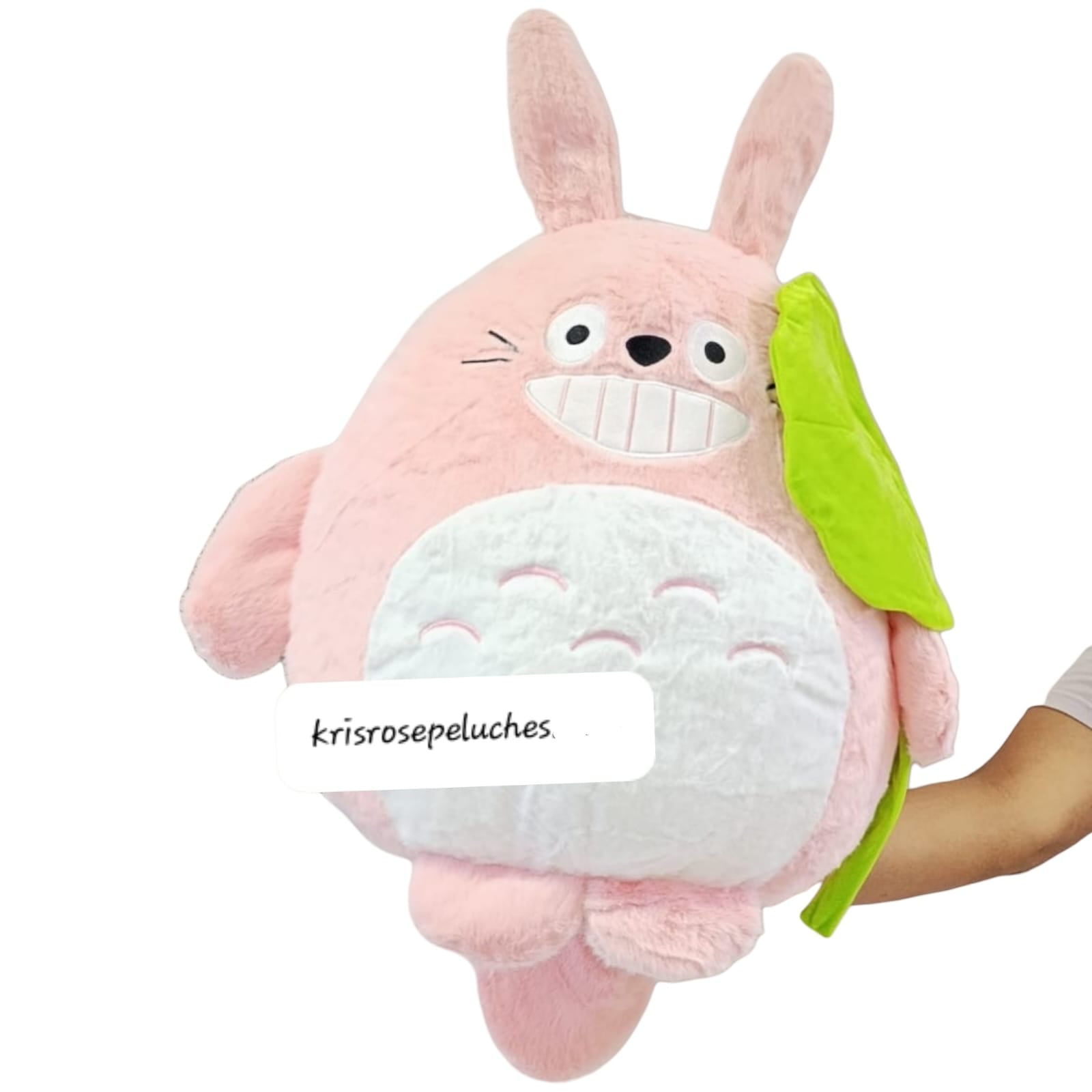 PELUCHE TOTORO ROSA CON HOJA 55CM - 1