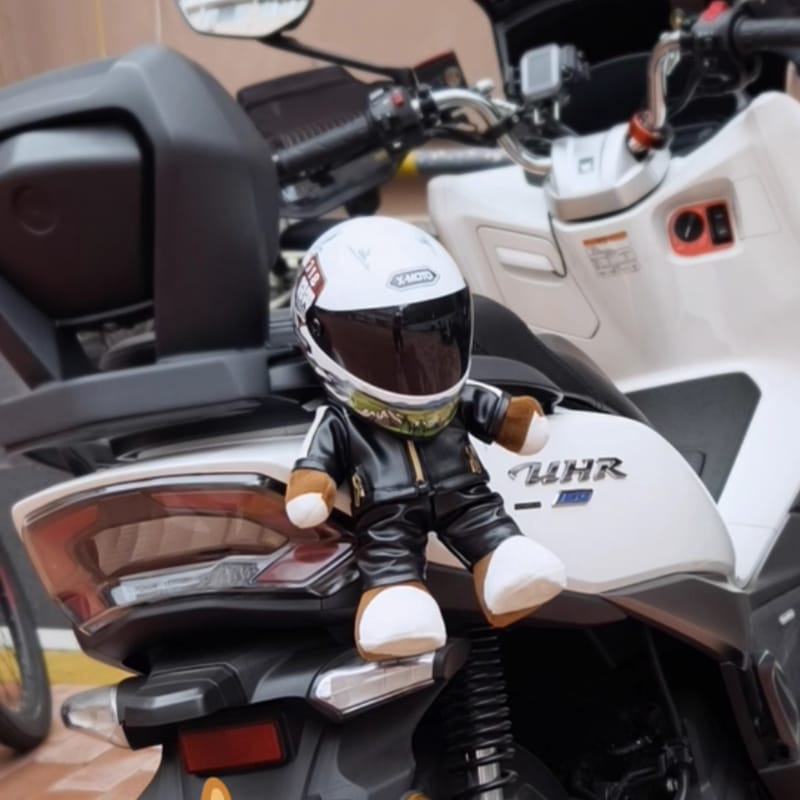 PELUCHE OSO MOTOCICLISTA CON CASCO - 1