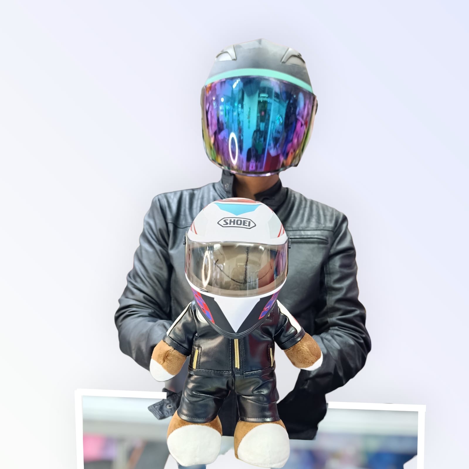 PELUCHE OSO MOTOCICLISTA CON CASCO - 2