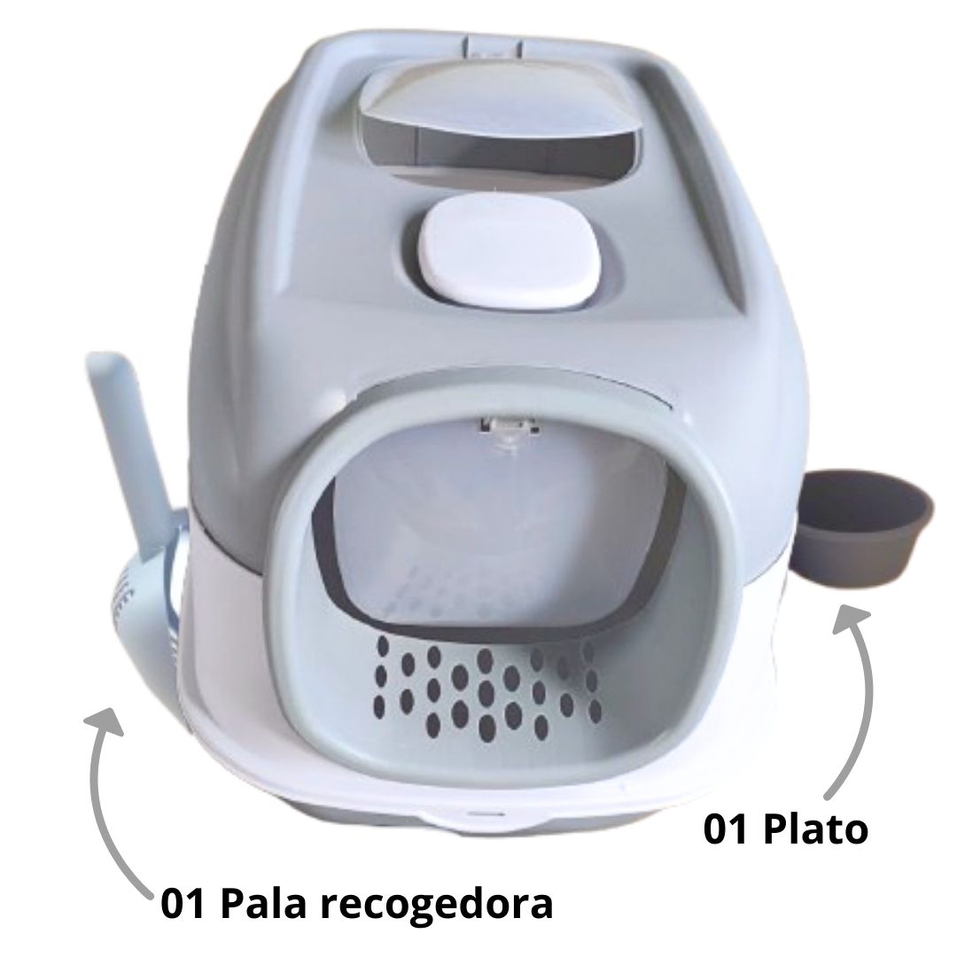 ARENERO LED DOBLE PUERTA PARA GATOS CONTRA BACTERIAS LILA - 5