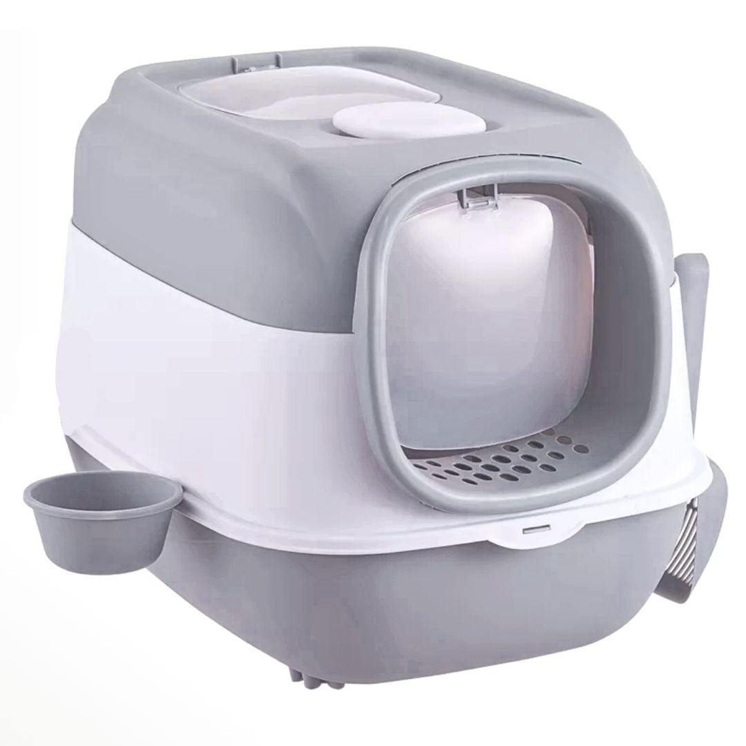 ARENERO LED DOBLE PUERTA PARA GATOS CONTRA BACTERIAS GRIS - 1