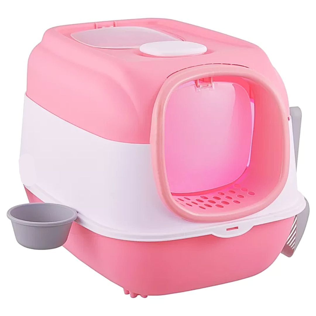 ARENERO LED DOBLE PUERTA PARA GATOS CONTRA BACTERIAS ROSA - 1