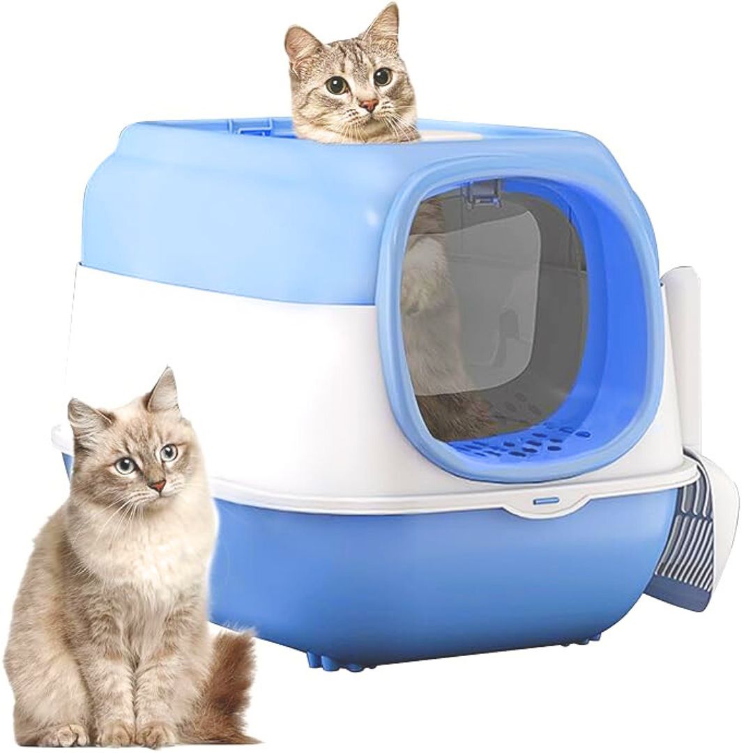 ARENERO LED DOBLE PUERTA PARA GATOS CONTRA BACTERIAS AZUL - 1