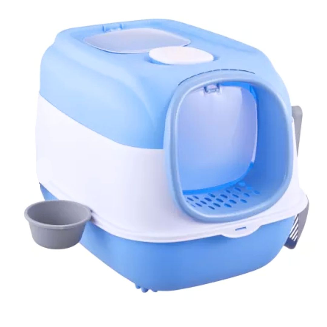 ARENERO LED DOBLE PUERTA PARA GATOS CONTRA BACTERIAS AZUL - 4
