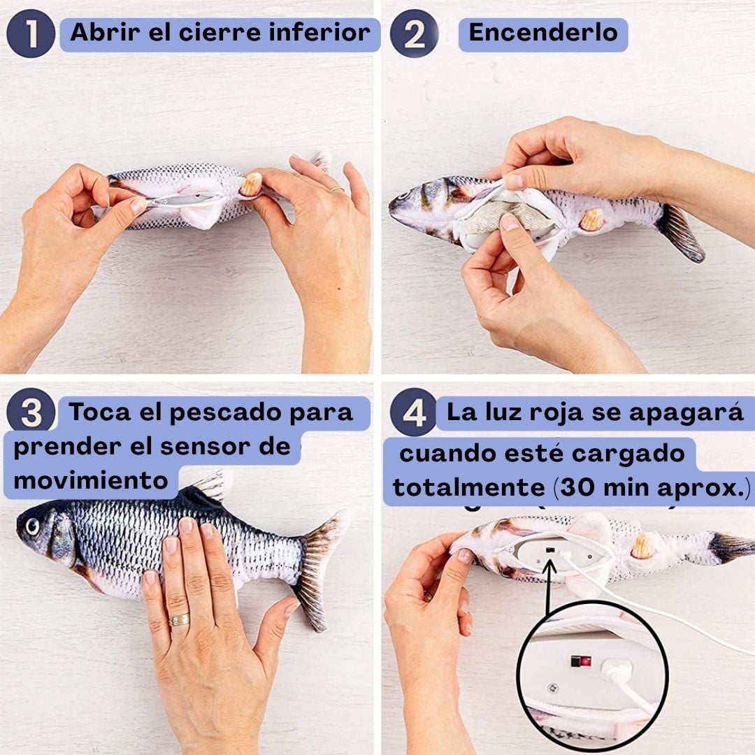 PESCADO ELECTRÓNICO CON SENSOR MOVIMIENTO PARA GATO MODELO 3 - 5