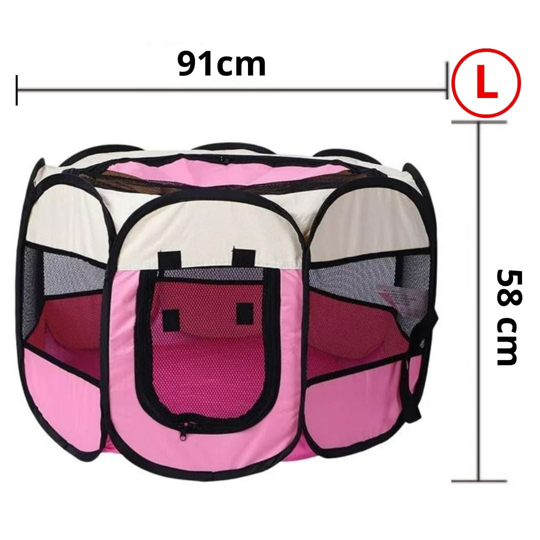 CORRAL PLEGABLE L PARA MASCOTAS ROSA - 5