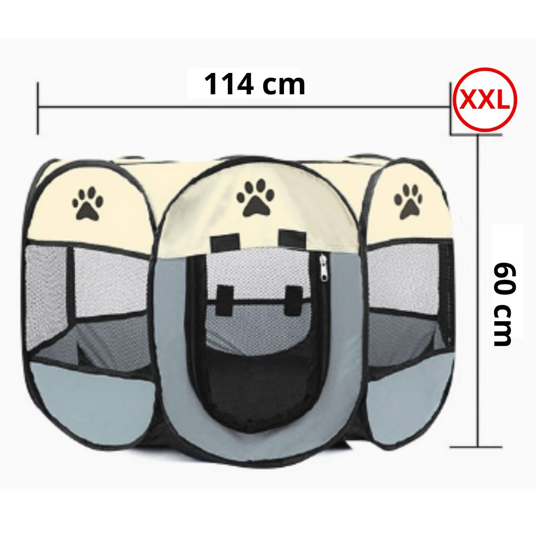 CORRAL PLEGABLE XXL PARA MASCOTAS MARRÓN - 4