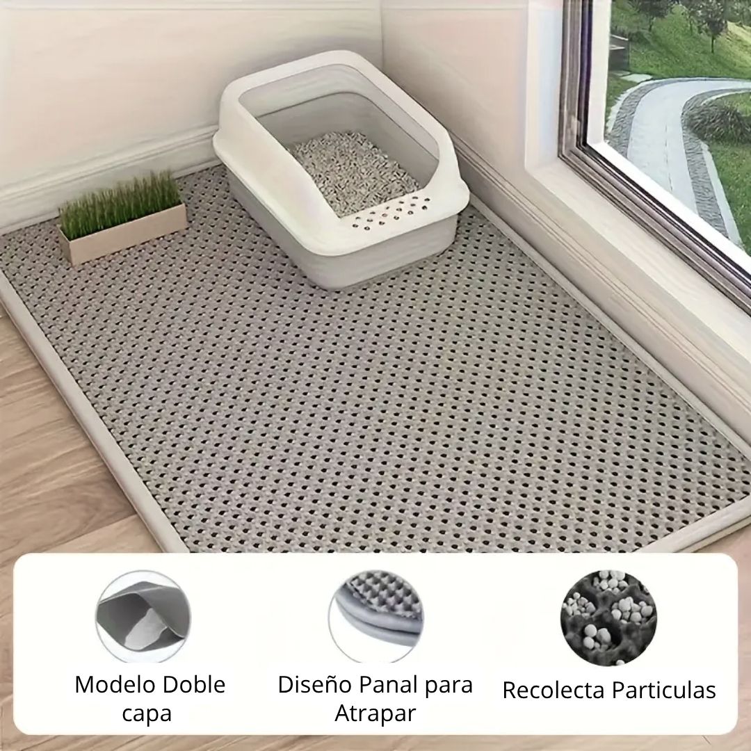 ALFOMBRA MÁGICA ATRAPA ARENA PARA MASCOTAS GRIS - 4