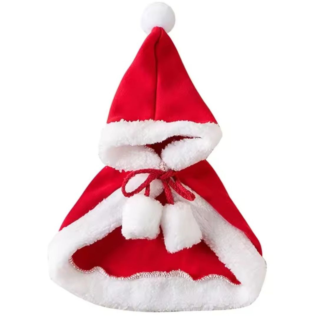 CAPA CON CAPUCHA Y LAZO AJUSTABLE PARA NAVIDAD PARA MASCOTAS TALLA L - 2