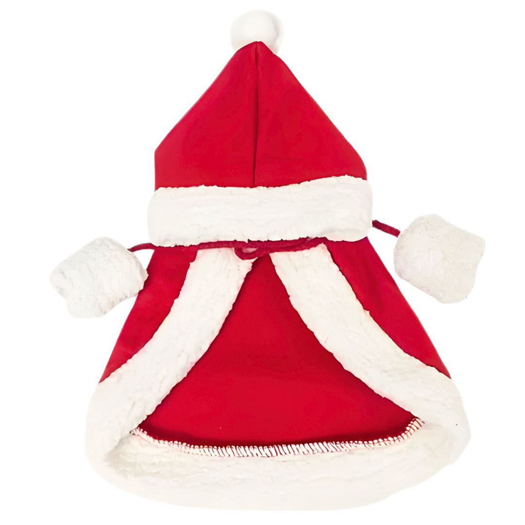 CAPA CON CAPUCHA Y LAZO AJUSTABLE PARA NAVIDAD PARA MASCOTAS TALLA L - 3