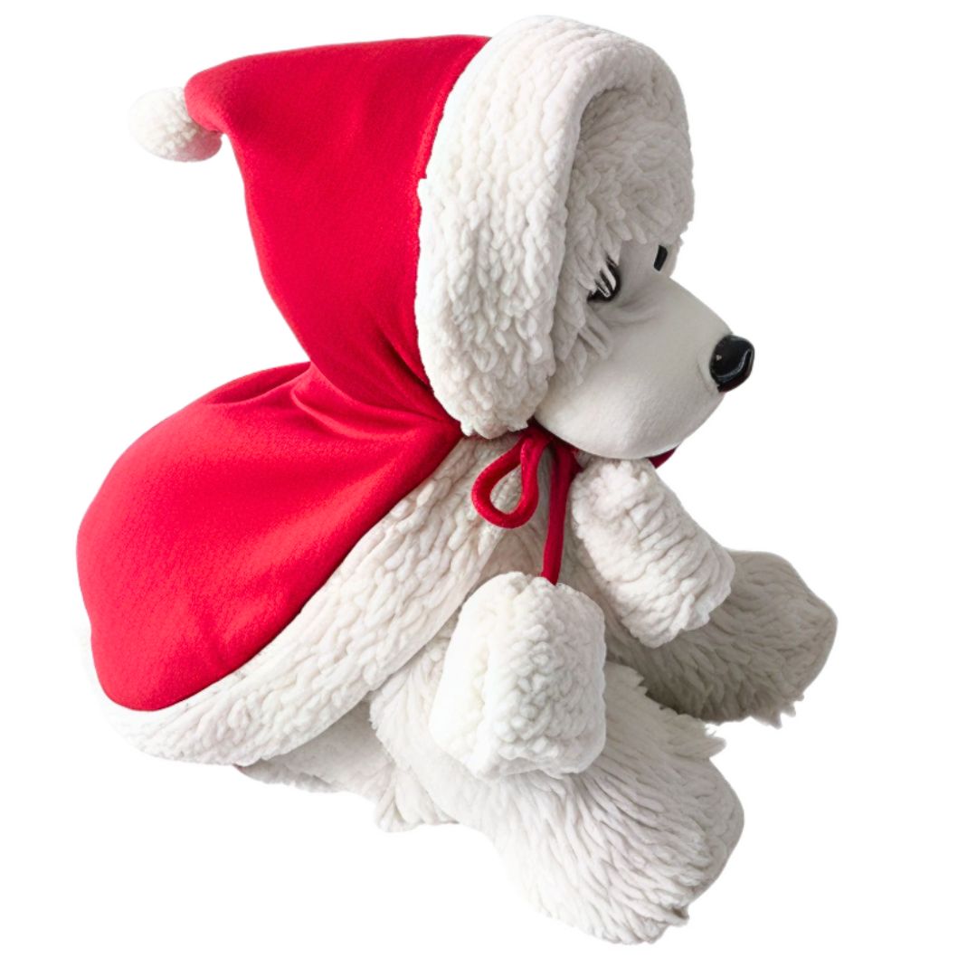 CAPA CON CAPUCHA Y LAZO AJUSTABLE PARA NAVIDAD PARA MASCOTAS TALLA L - 4