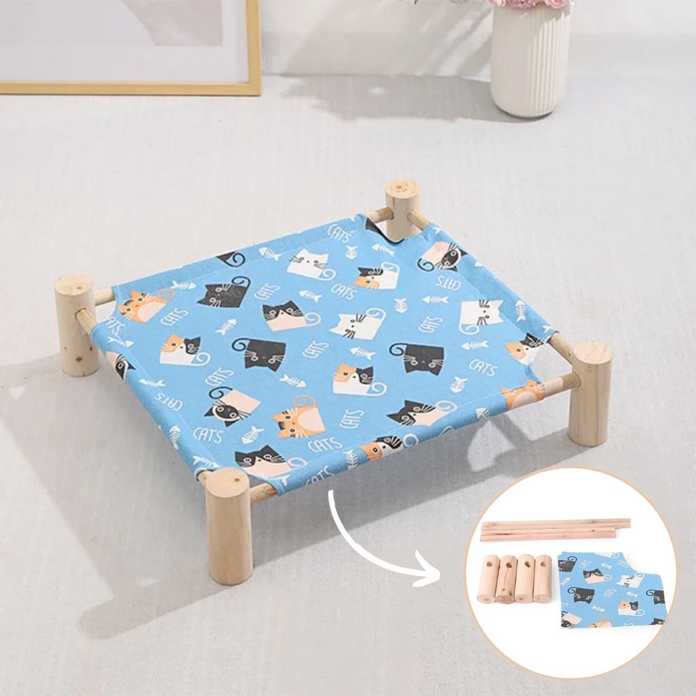 CAMA HAMACA ELEVADA DE BAMBÚ PARA MASCOTAS DISEÑO 4 - 3