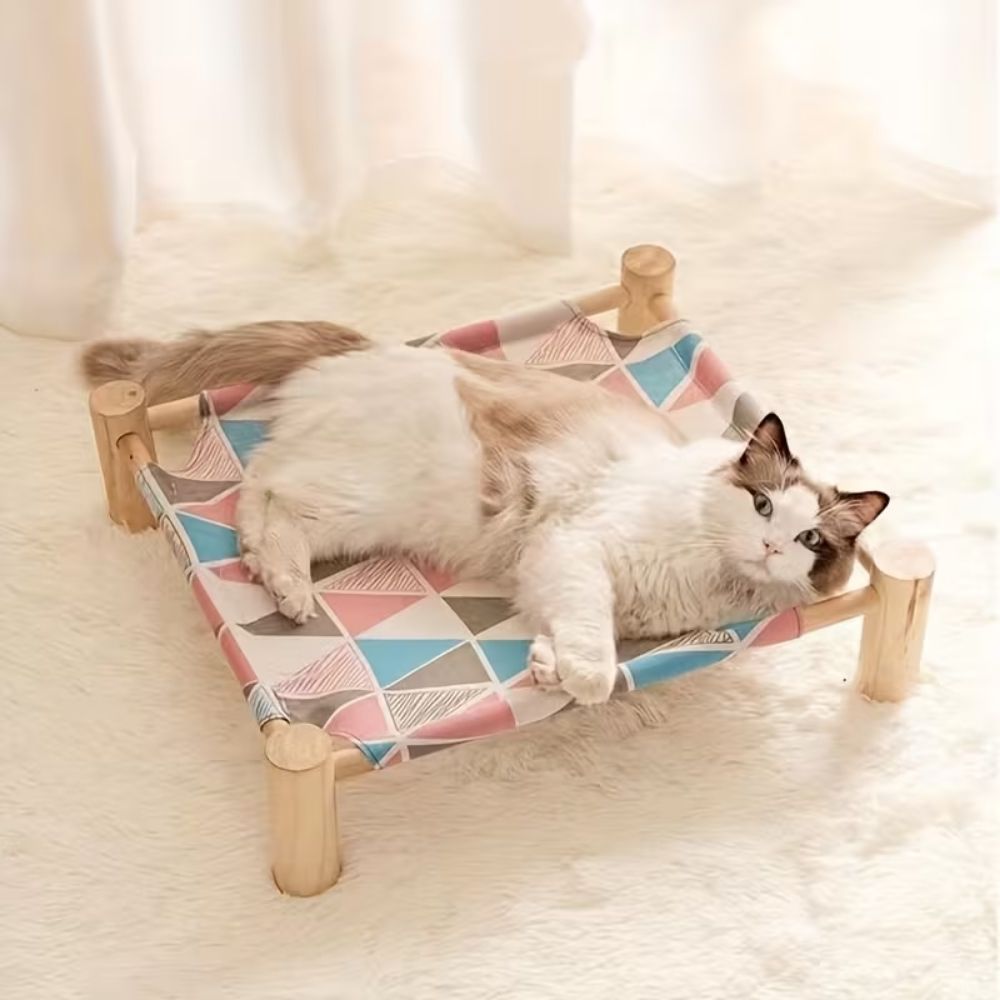 CAMA HAMACA ELEVADA DE BAMBÚ PARA MASCOTAS DISEÑO 4 - 5