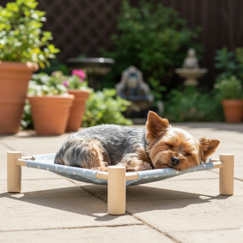 CAMA HAMACA ELEVADA DE BAMBÚ PARA MASCOTAS DISEÑO 4 - 6