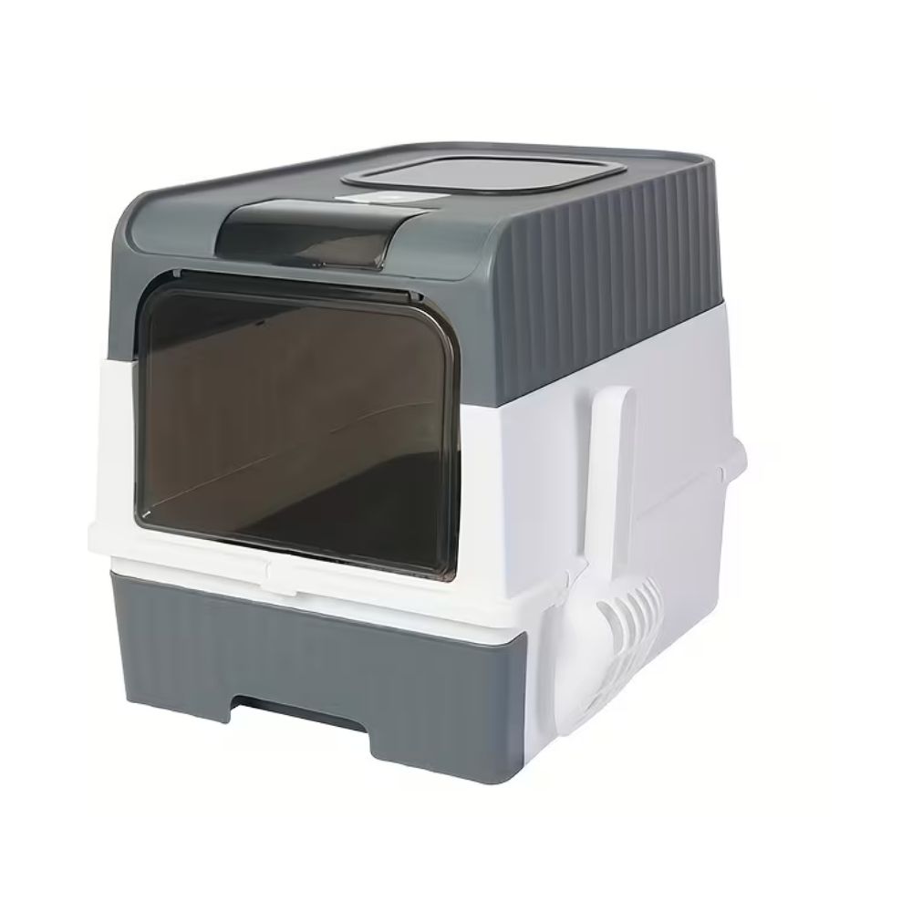 ARENERO BOX LED ANTIBACTERIAL DOBLE PUERTA CON FILTRO Y BANDEJA EXTRAÍBLE GRIS PARA MASCOTAS - 3