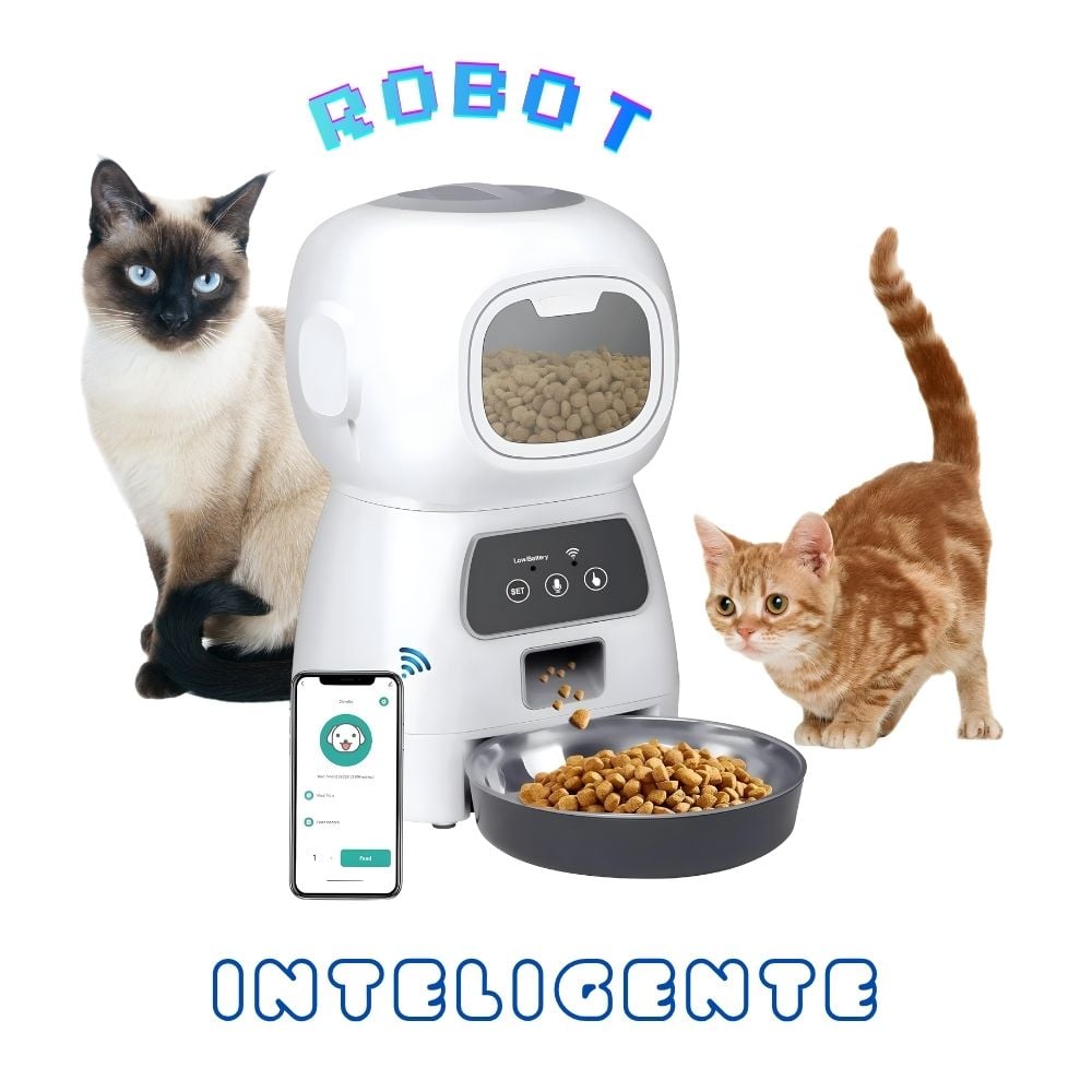 ROBOT GRABADOR DE VOZ DISPENSADOR DE COMIDA INTELIGENTE PARA MASCOTAS - 1