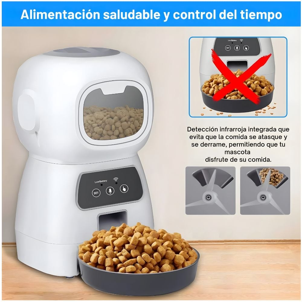 ROBOT GRABADOR DE VOZ DISPENSADOR DE COMIDA INTELIGENTE PARA MASCOTAS - 3