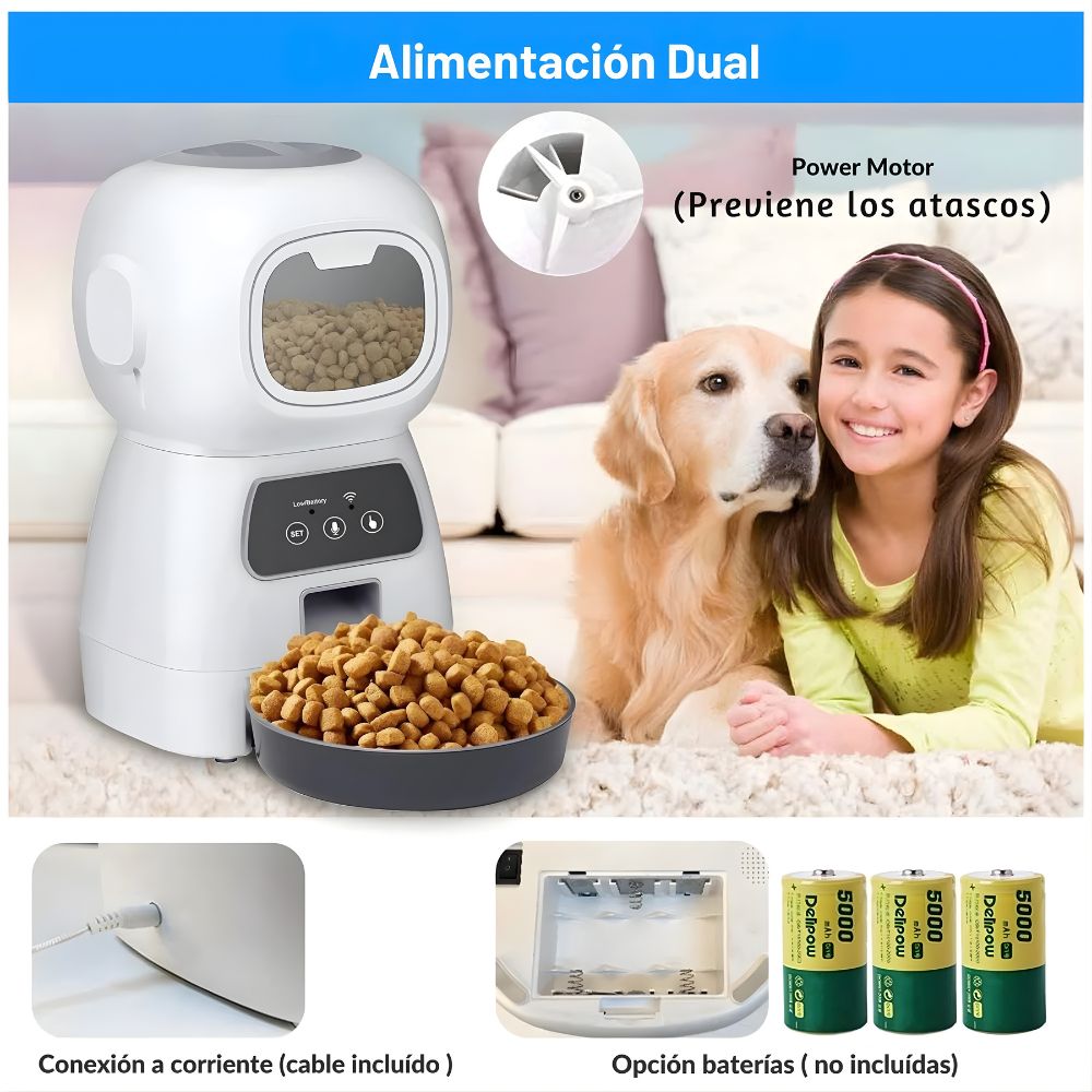 ROBOT GRABADOR DE VOZ DISPENSADOR DE COMIDA INTELIGENTE PARA MASCOTAS - 7