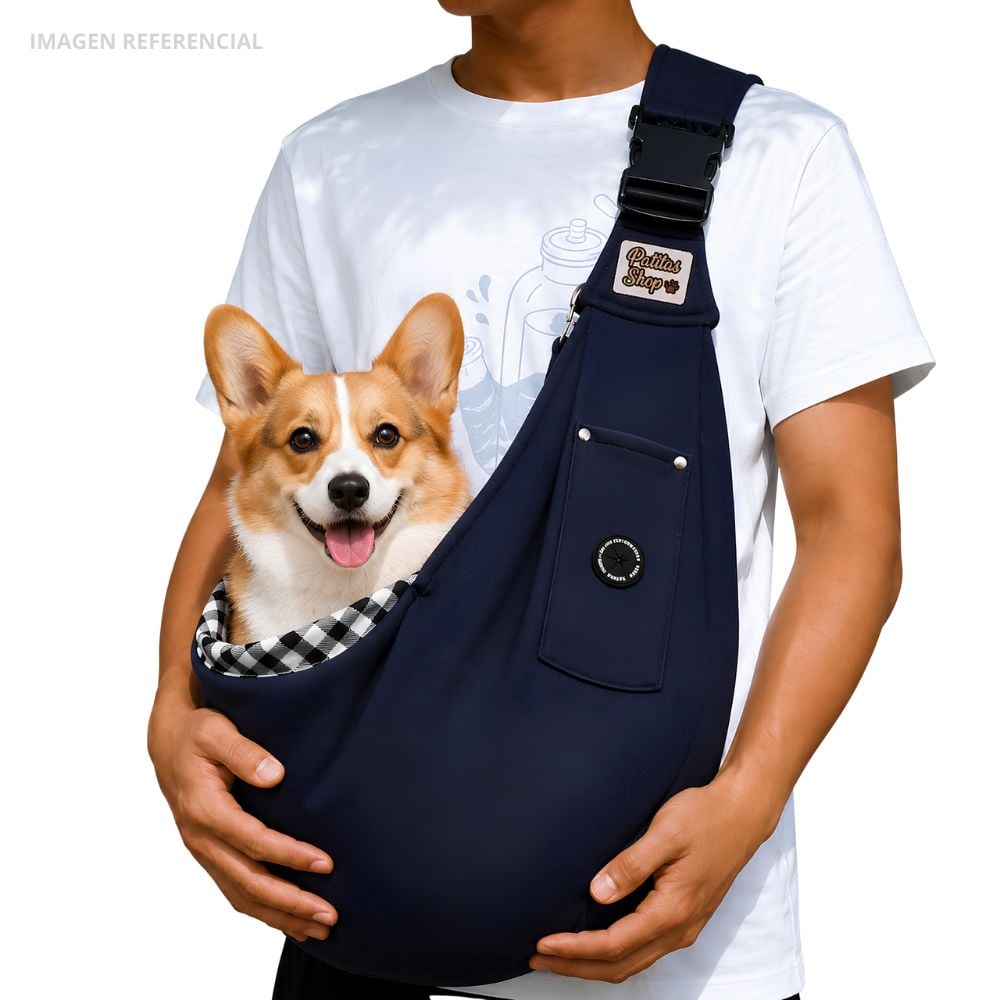 BOLSO Regulable Transportador para Mascotas Pequeñas y Medianas AZUL - 1