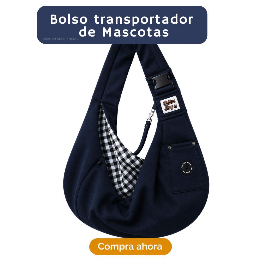 BOLSO Regulable Transportador para Mascotas Pequeñas y Medianas AZUL - 3