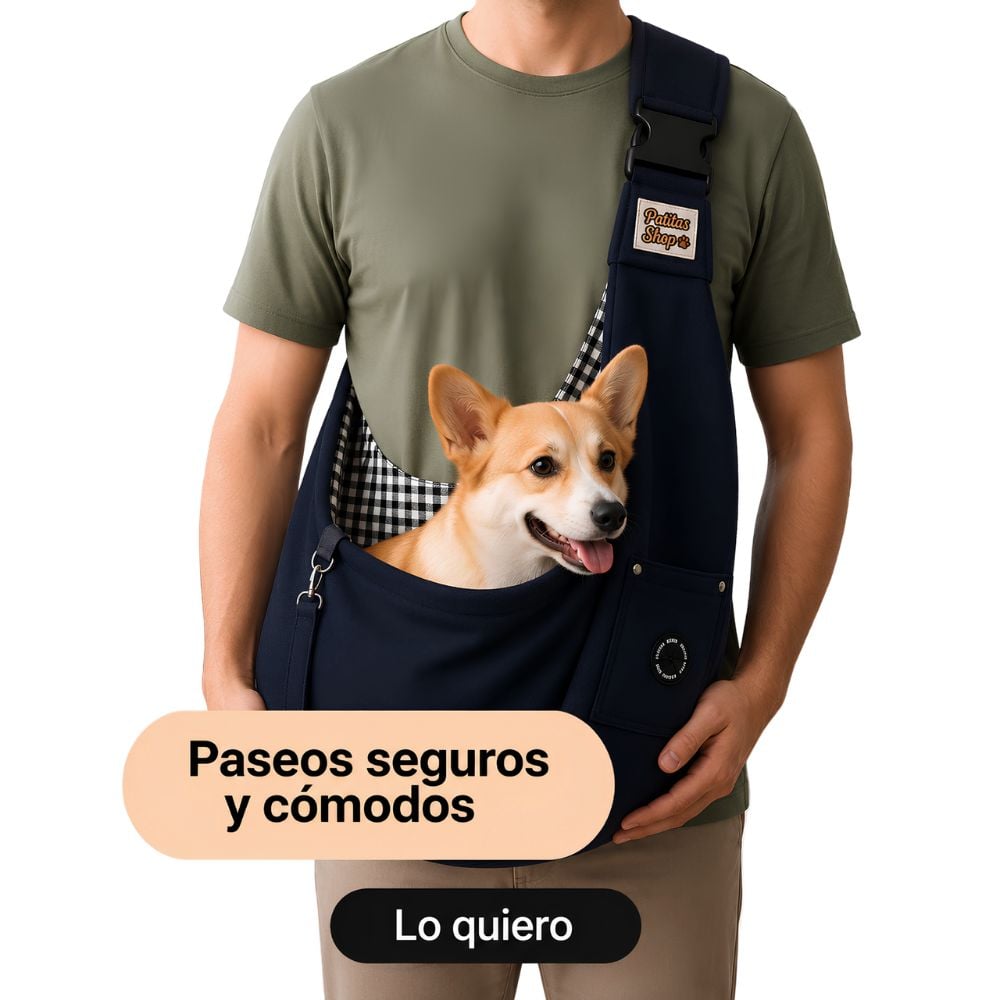 BOLSO Regulable Transportador para Mascotas Pequeñas y Medianas AZUL - 4