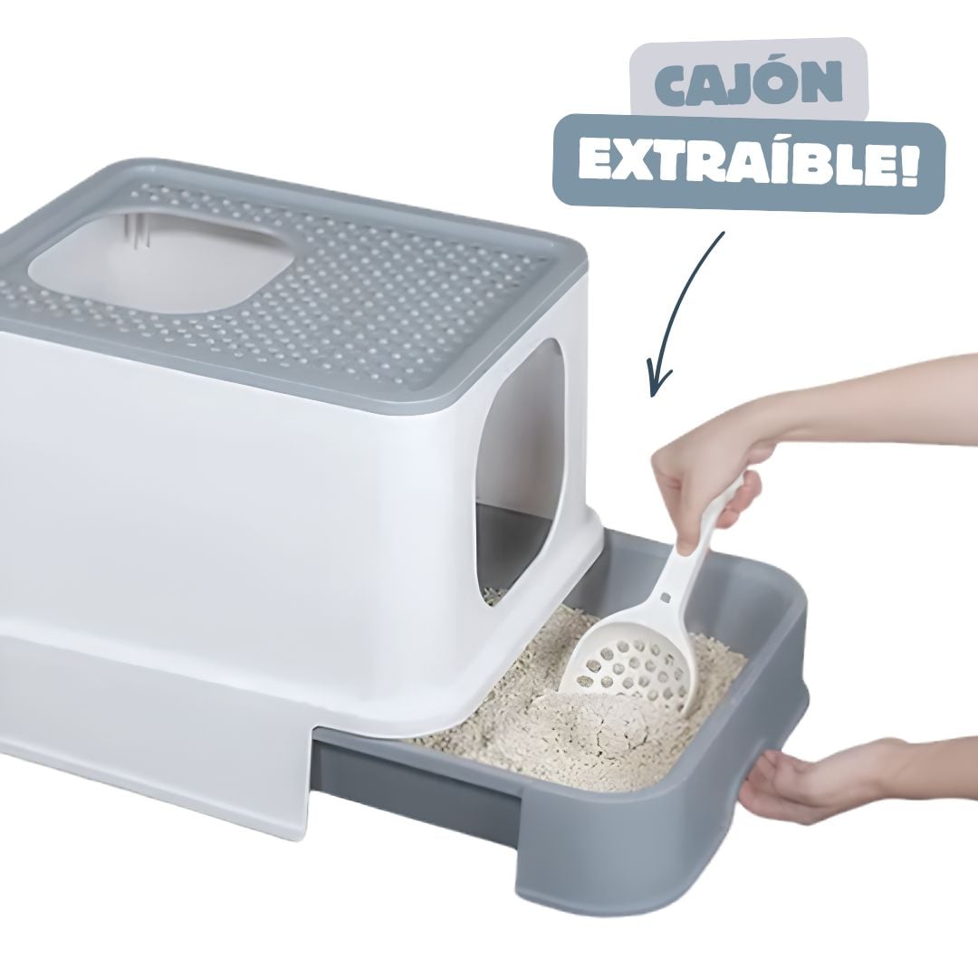 ARENERO BOX PLEGABLE XL PARA GATOS GRIS - 2