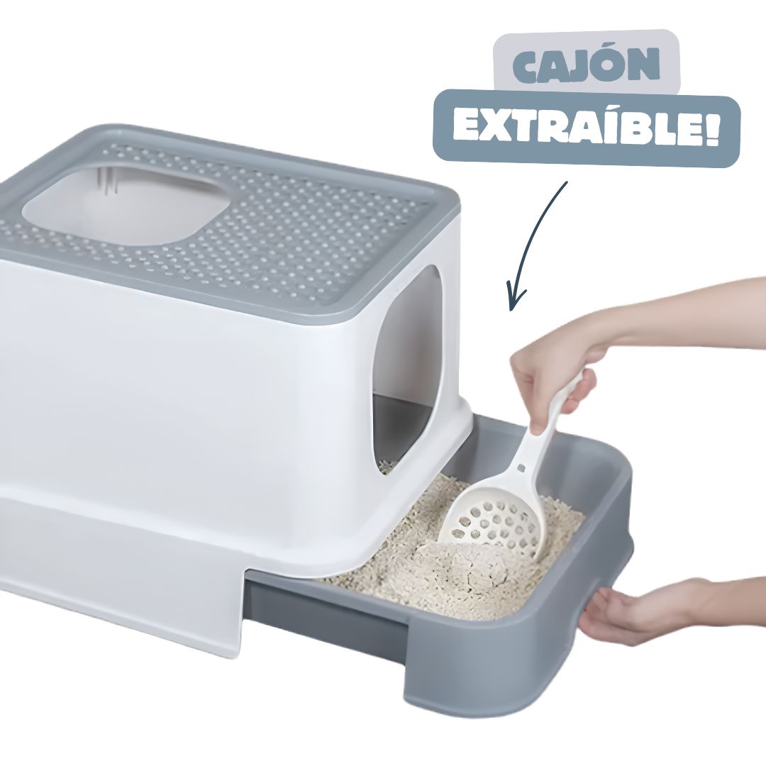 ARENERO BOX PLEGABLE XL PARA GATOS GRIS - 2