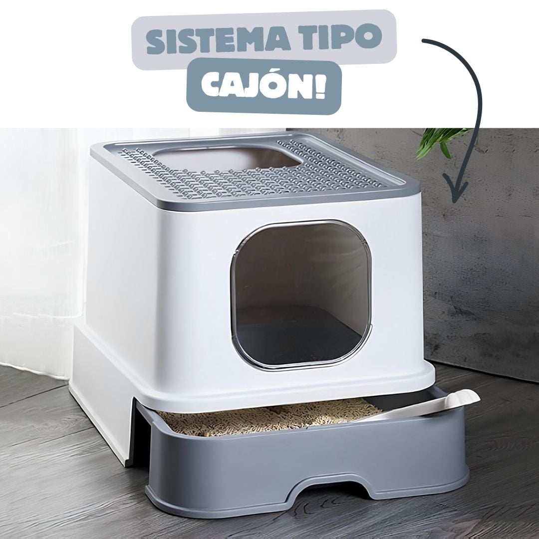 ARENERO BOX PLEGABLE XL PARA GATOS GRIS - 3