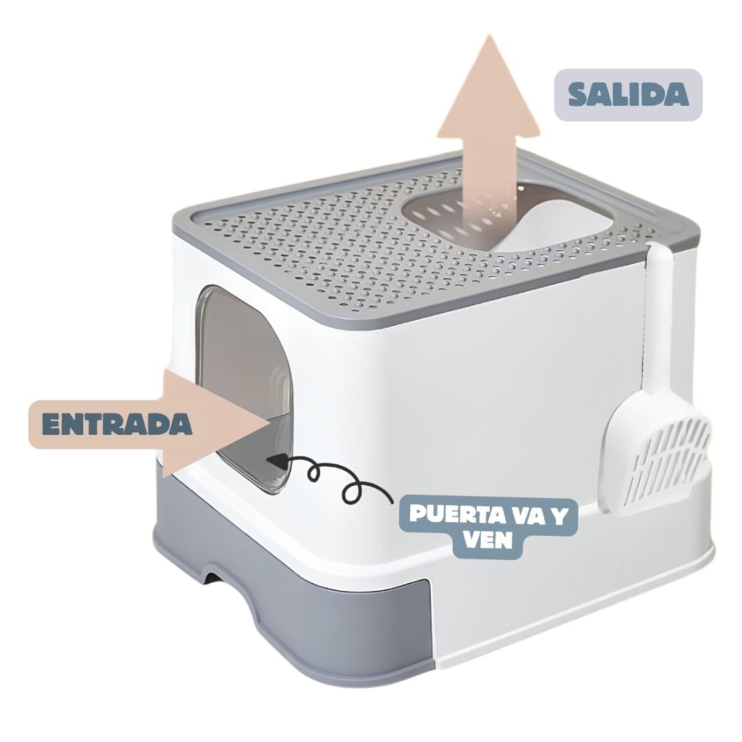 ARENERO BOX PLEGABLE XL PARA GATOS GRIS - 4