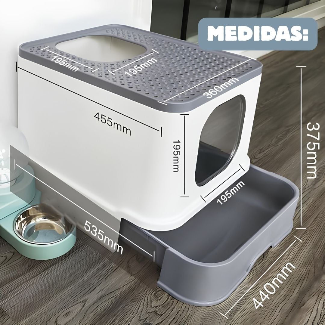 ARENERO BOX PLEGABLE XL PARA GATOS GRIS - 5